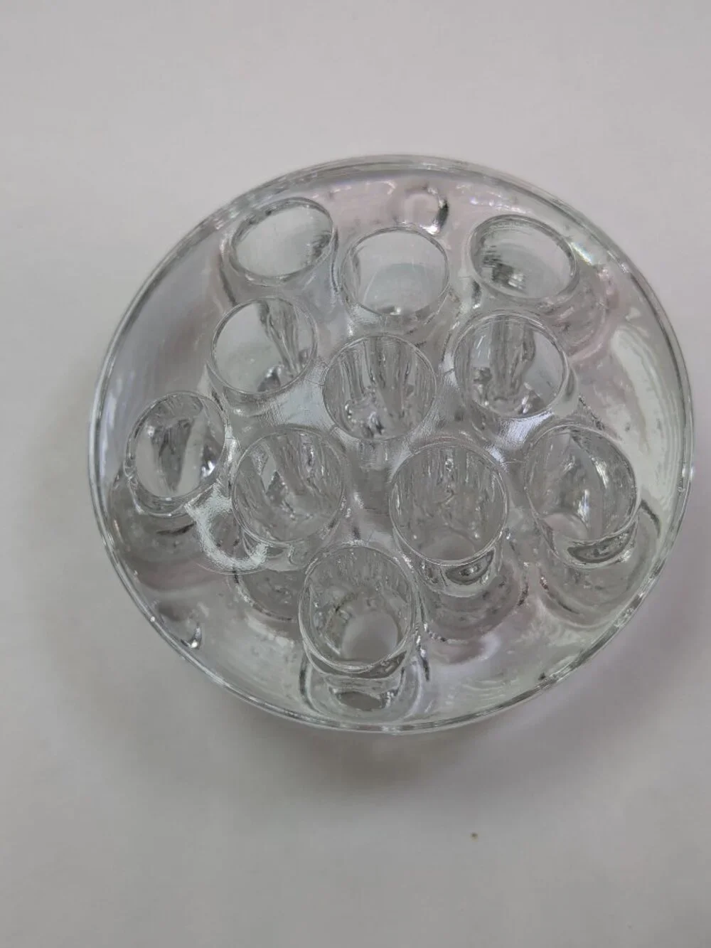 Vintage Clear Glass Flower Frog Sampler Lot of 4